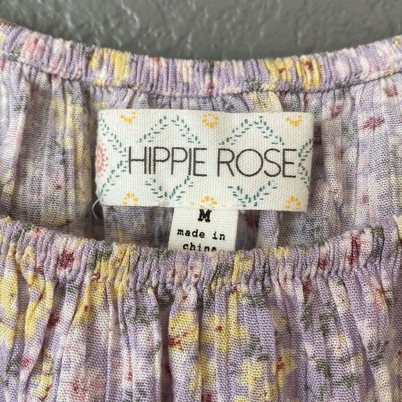 Hippie Rose Blouse Lavender Floral Medium - Picture 2 of 4